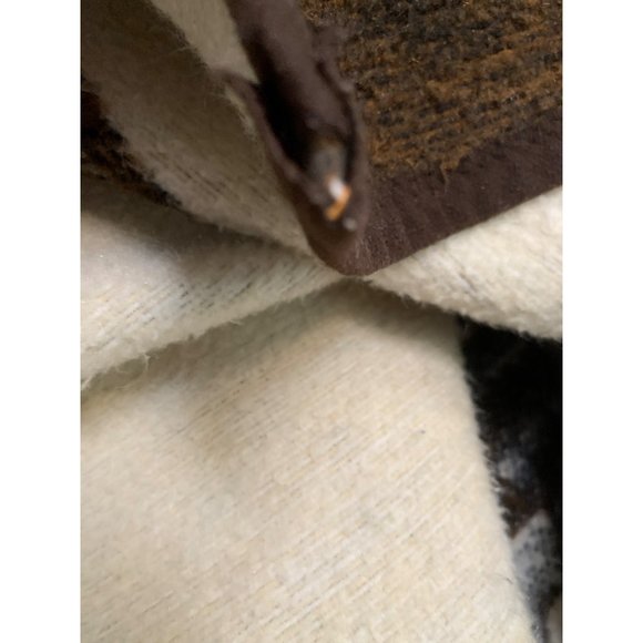 Vintage Biederlack Blanket Mare and Foal FLAWS Tag Removed 60x 78" Reversible Br - Picture 8 of 9